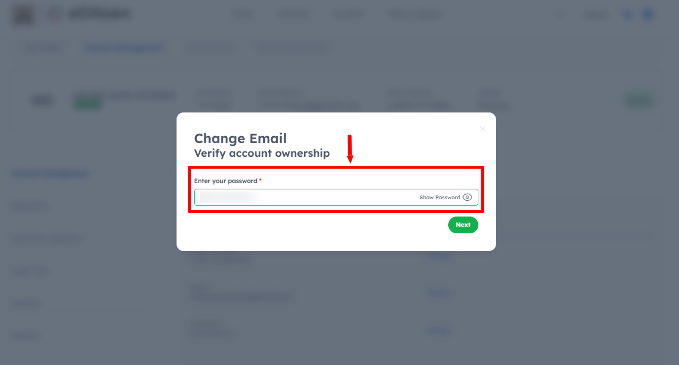 Verify eCitizen Account Ownership