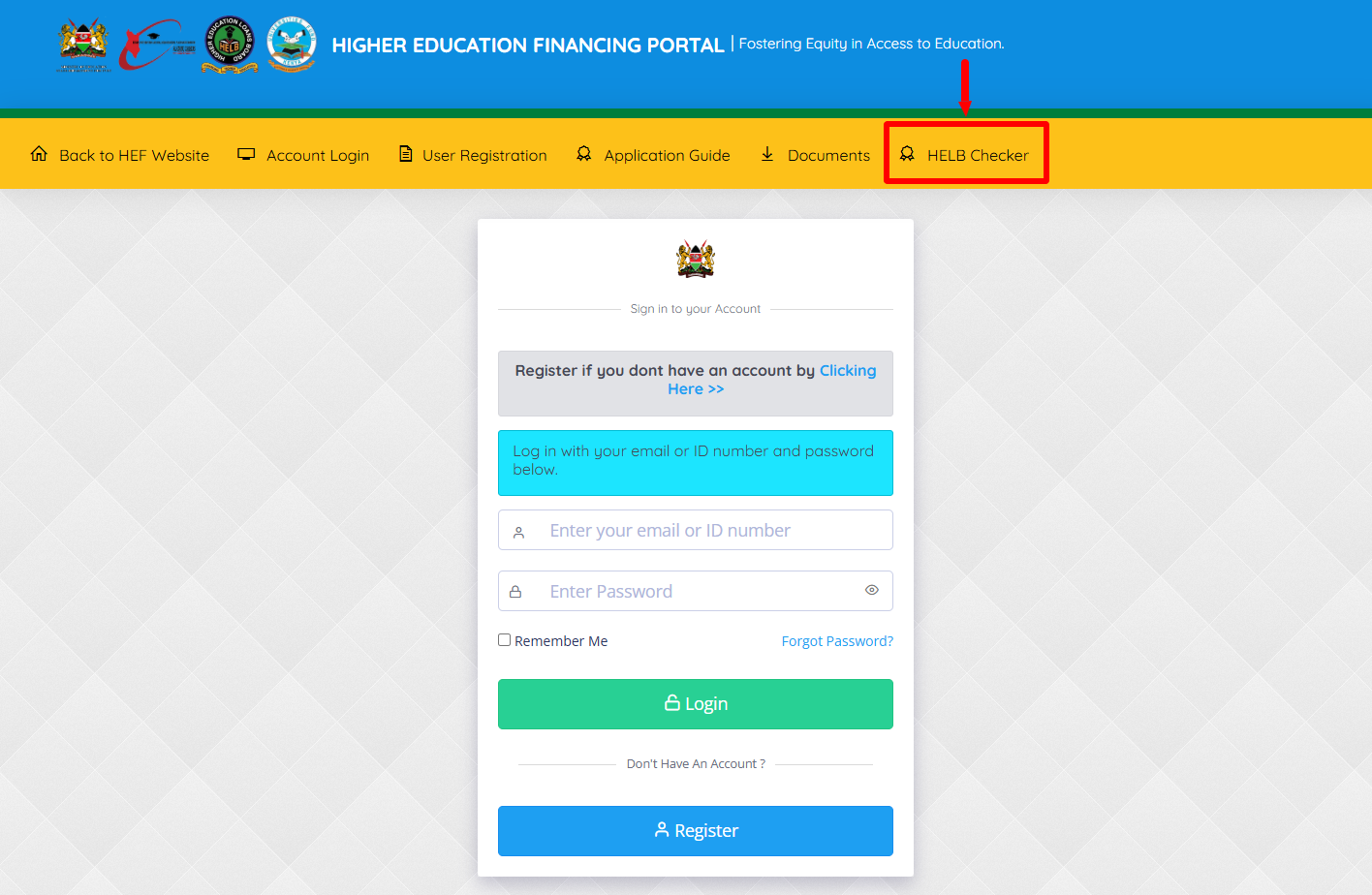 click on helb checker