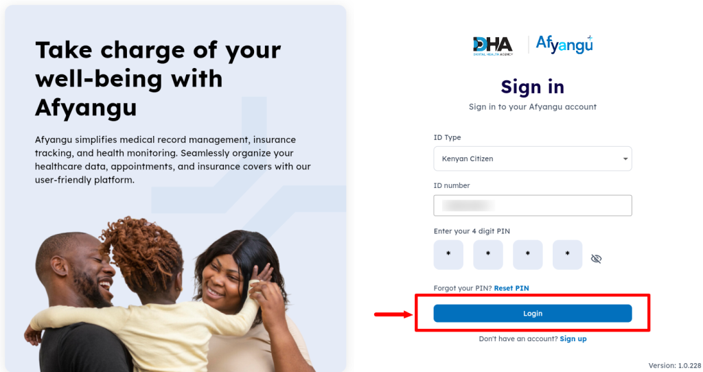 click on login button