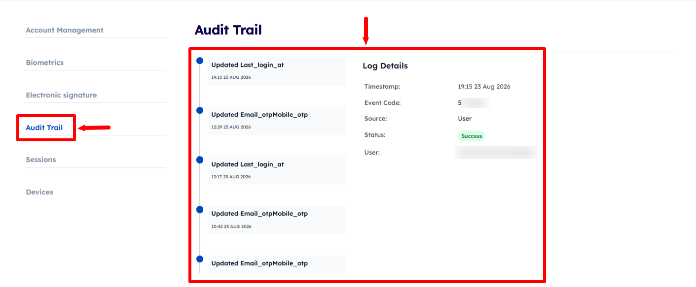 eCitizen account audit trail