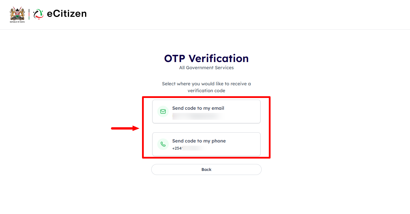 ecitizen otp verification
