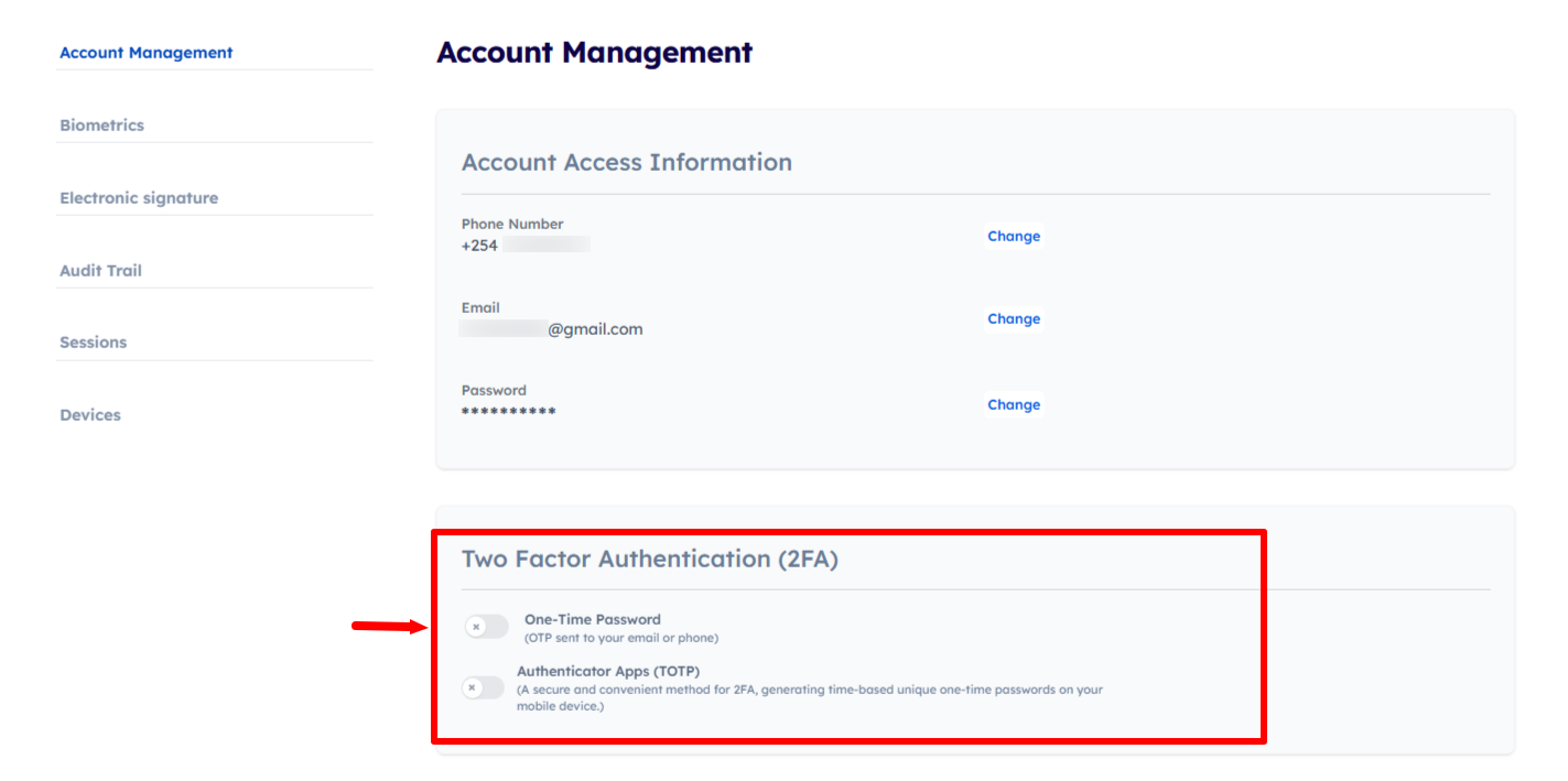 ecitizen two-factor aunthentication (2fa)