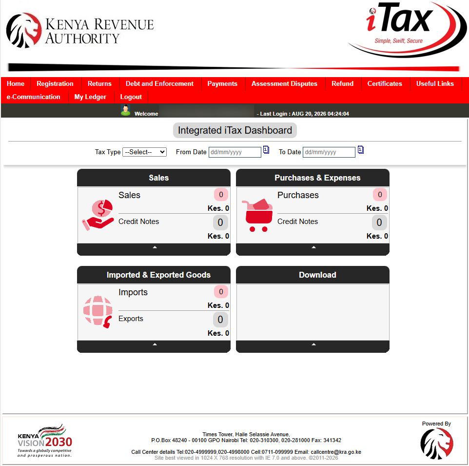 integrated itax dashboard