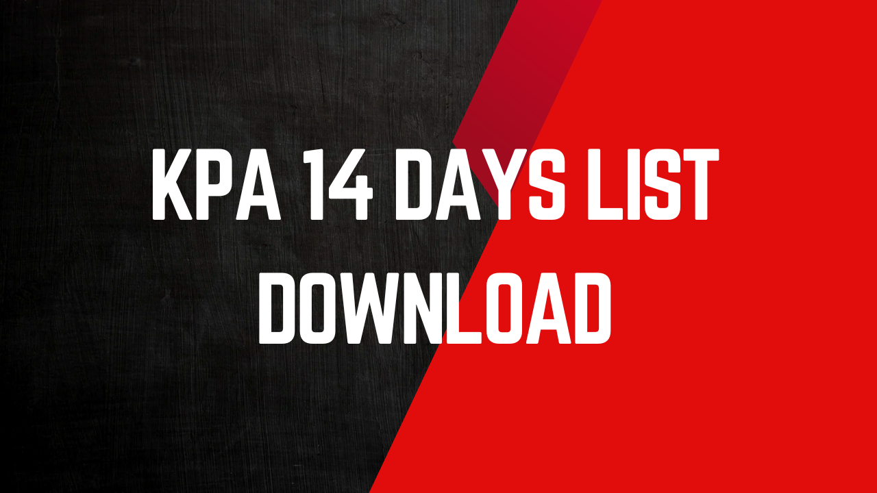 kpa 14 days list download