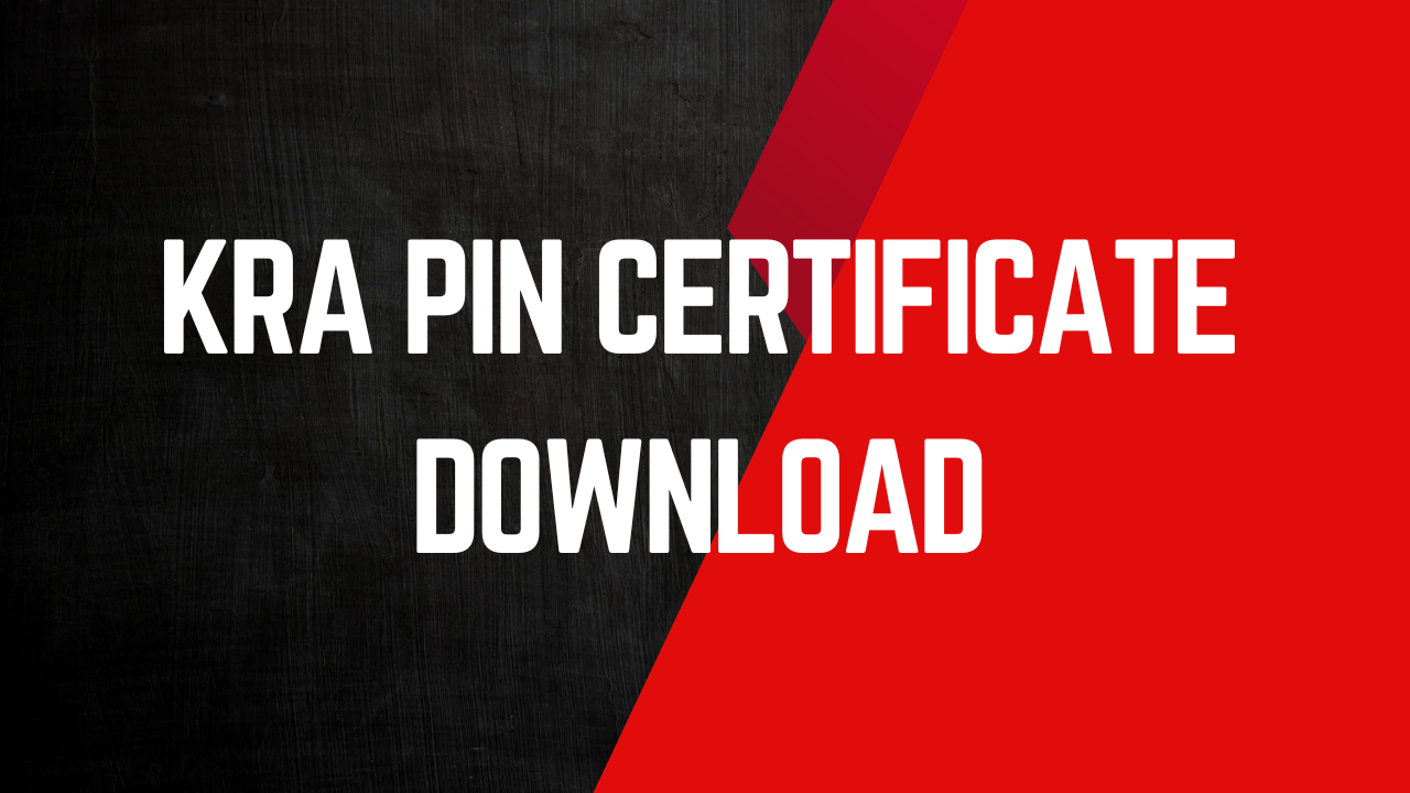 kra pin certificate download