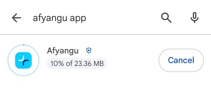 wait for afyangu app to download