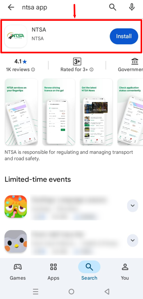 NTSA app