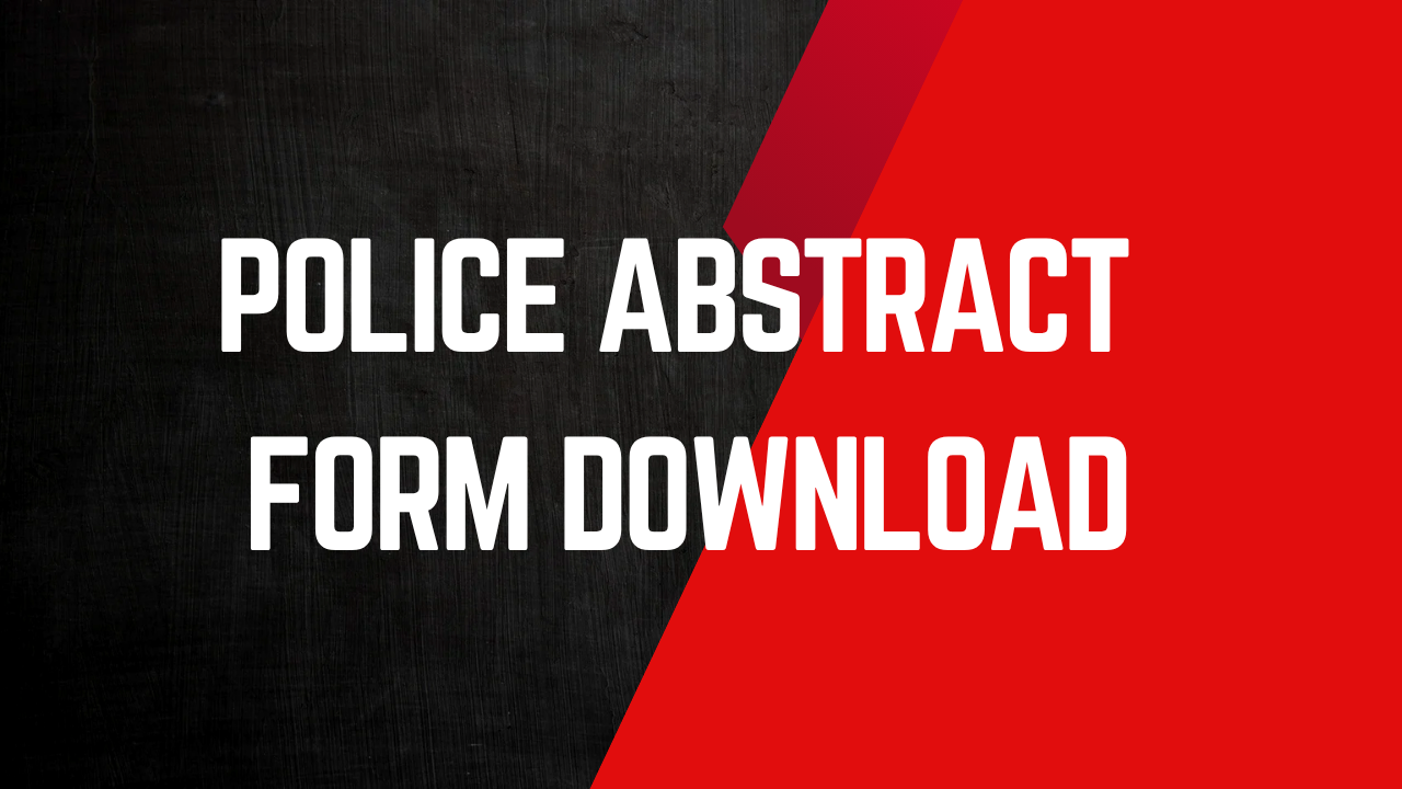 Police Abstract Form Download
