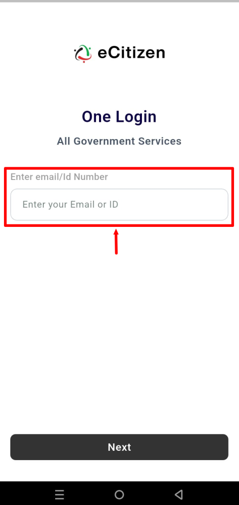 enter your email address or id number