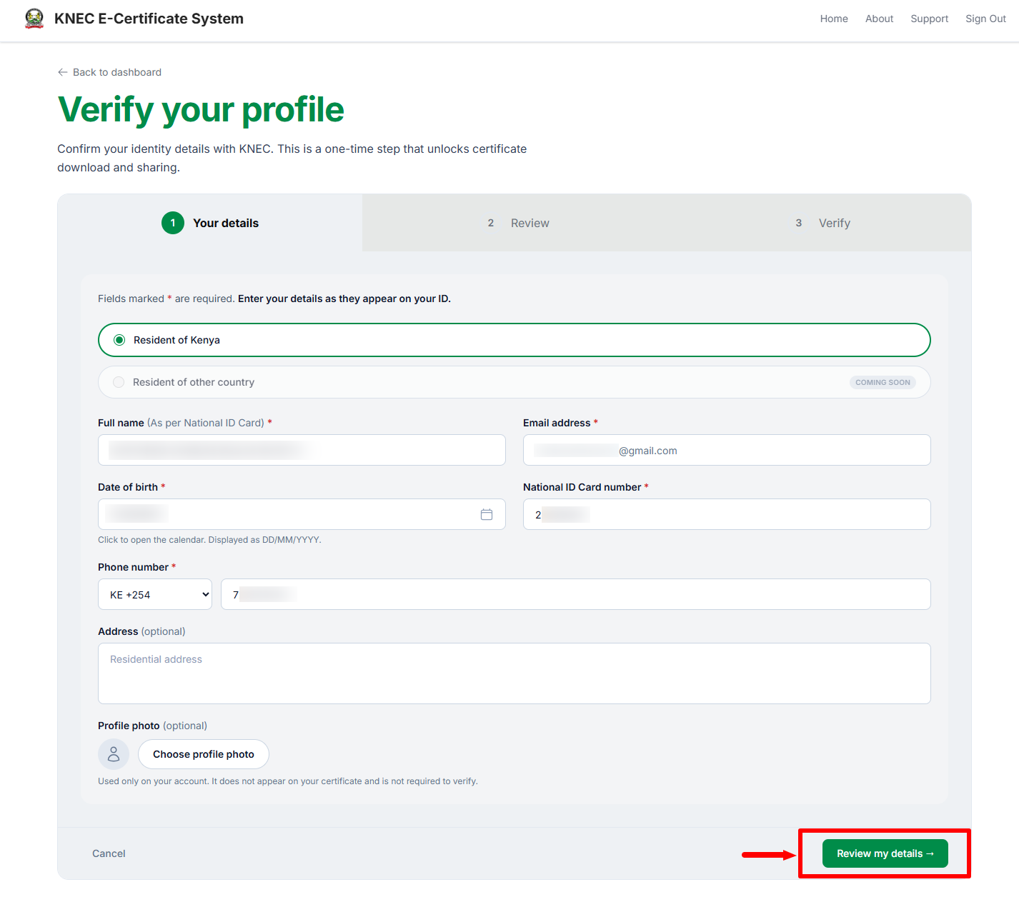 fill in your details